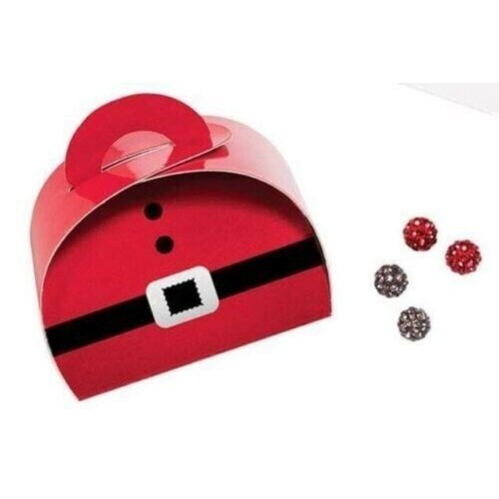 AVON Sparkling 2 Pair Holiday Boxed Earring Set "SANTA" (Red & Hematite) ~ NEW